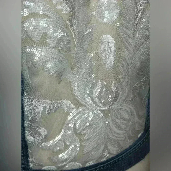 Upcycled Denim Jacket Womens Size Small One-of-a-kind Bachelorette Wedding Bride - Picture 7 of 9